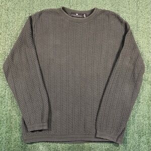 Vintage Consensus Texture Knit Crewneck Sweater Green Mens Size XL